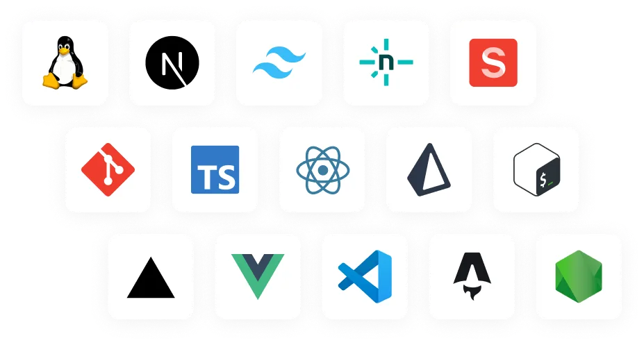 Grid of web technology logos